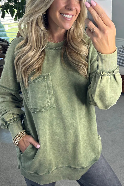 🔥Terry Acid Wash Pullover