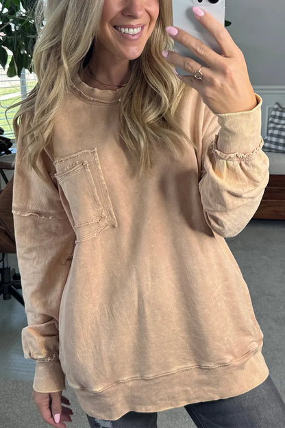 🔥Terry Acid Wash Pullover