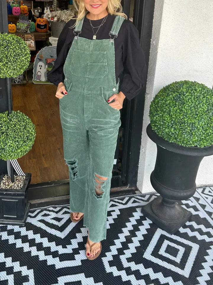 Women's Ripped Overalls Jumpsuit