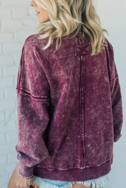 🔥Terry Acid Wash Pullover