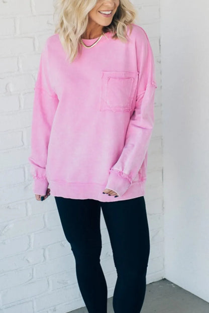 🔥Terry Acid Wash Pullover