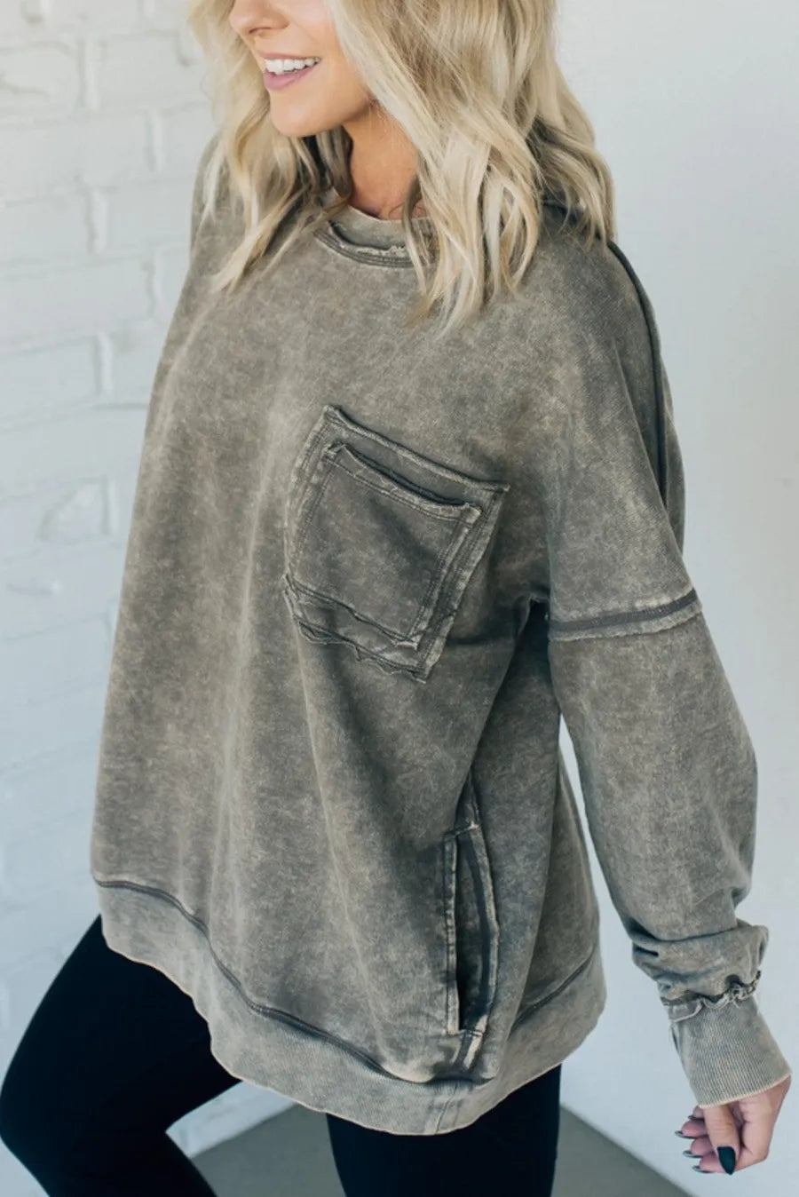 🔥Terry Acid Wash Pullover