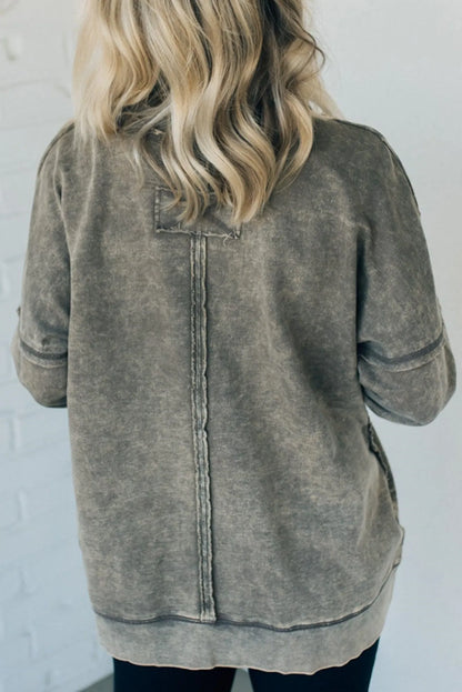 🔥Terry Acid Wash Pullover