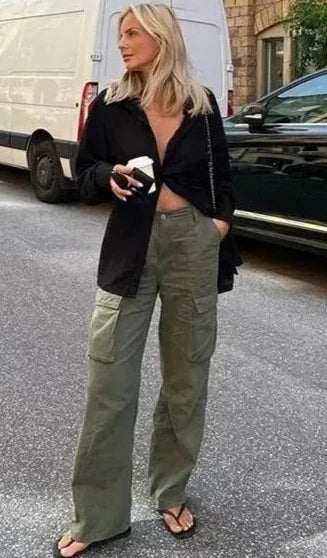 Adjustable Straight Fit Cargo Pants