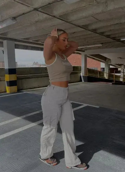 Adjustable Straight Fit Cargo Pants
